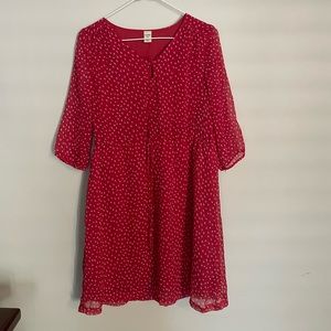 XS red polka dot dress